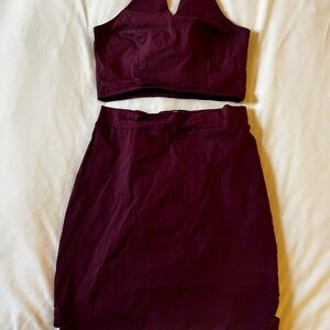 Charlotte Russe Deep Burgundy Mini Skirt